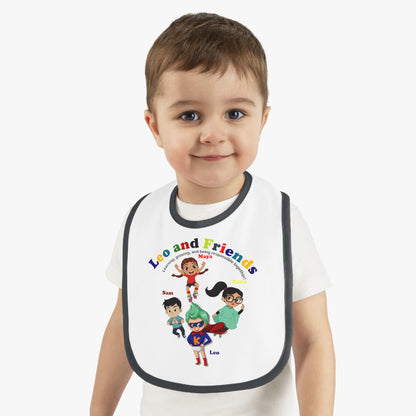 Baby Bib - Leo & Friends - Learning and growing - [[{"value":"Wonderwear Kid"}]]