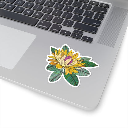 Kiss-Cut Vinyl Decals - Yellow flower Printify