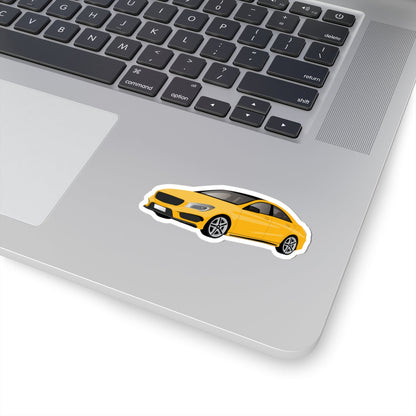 Kiss-Cut Vinyl Decals - Yellow car Printify