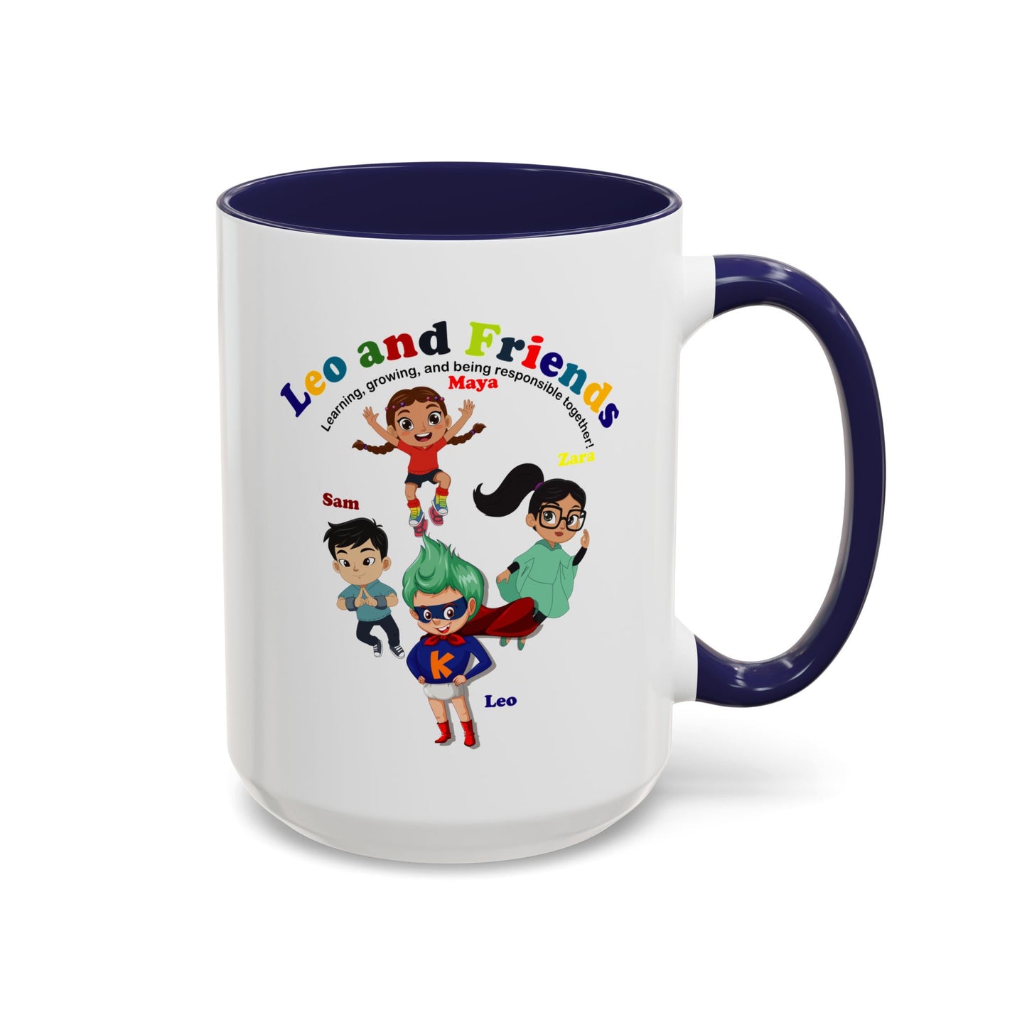 Accent Coffee Mug - Leo & Friends - Learning and growing