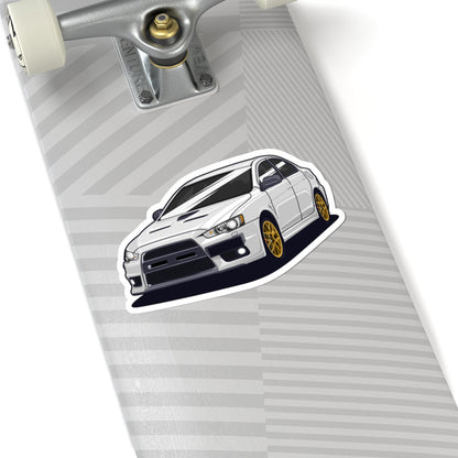 Kiss-Cut Vinyl Decals - White car Printify