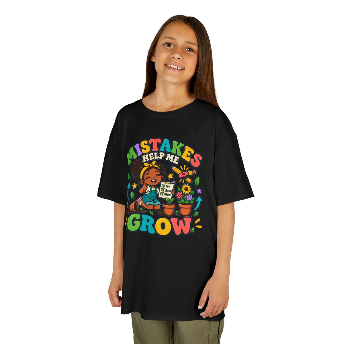 Kids Heavy Cotton™ Tee - Mistakes Help Me Grow