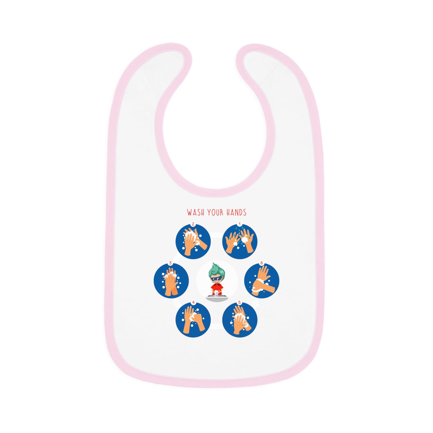 Baby Bib - Super kiddo teaching how to wash hands