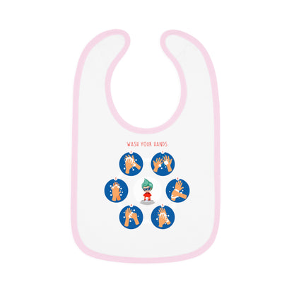 Baby Bib - Super kiddo teaching how to wash hands - [[{"value":"Wonderwear Kid"}]]