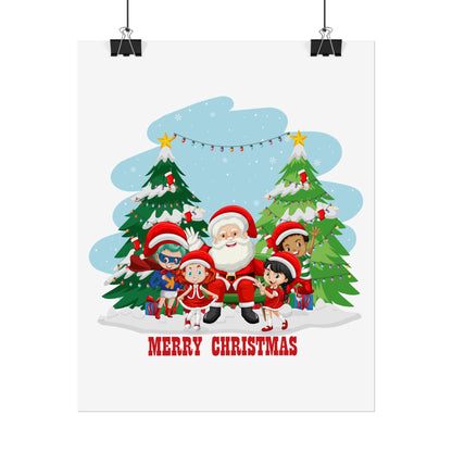 Rolled Posters - Super kiddo with santa claus Merry christmas - [[{"value":"Wonderwear Kid"}]]