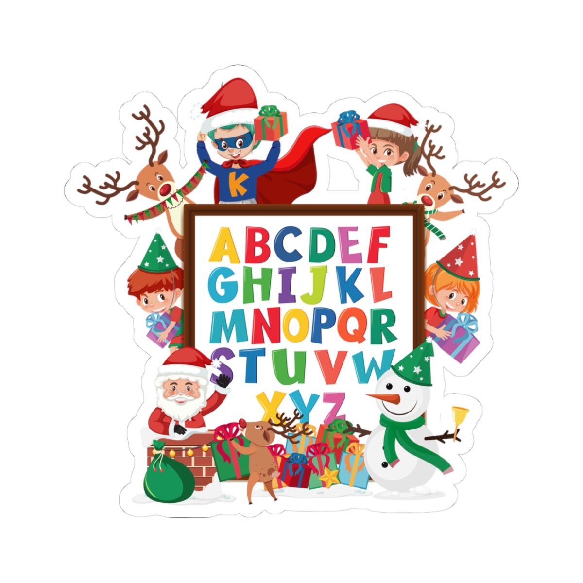 Kiss-Cut Stickers - Christmas alphabet with super kiddo - [[{"value":"Wonderwear Kid"}]]