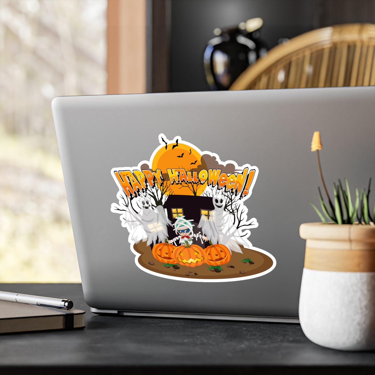 Halloween Kiss-Cut Vinyl Decals – Super kiddo with ghost