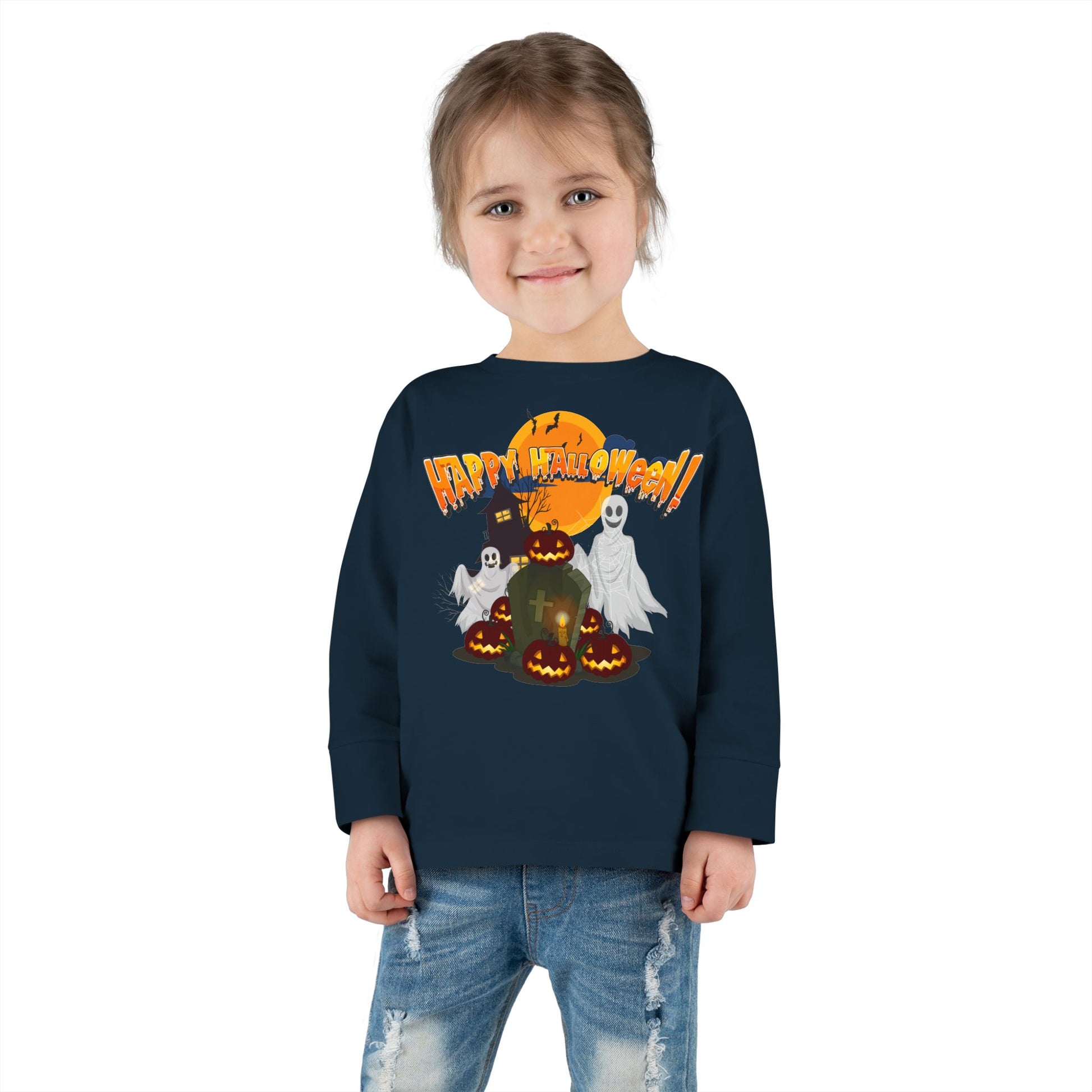Toddler Long Sleeve Tee - Happy holloween - cemetery - [[{"value":"Wonderwear Kid"}]]