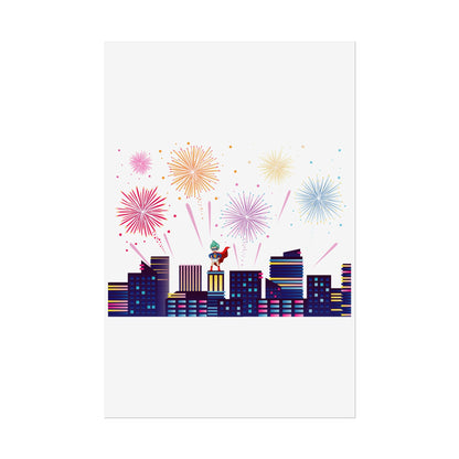 Rolled Posters - Super kiddo with fireworks - [[{"value":"Wonderwear Kid"}]]