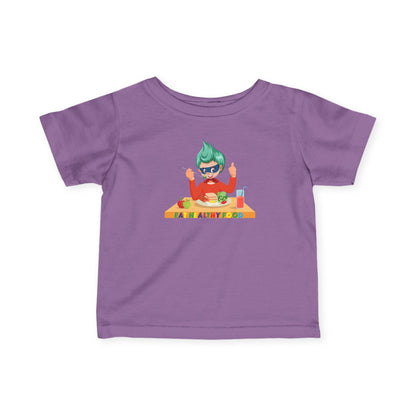 Infant Fine Jersey Tee - Super kiddo eating healthy breafast - [[{"value":"Wonderwear Kid"}]]