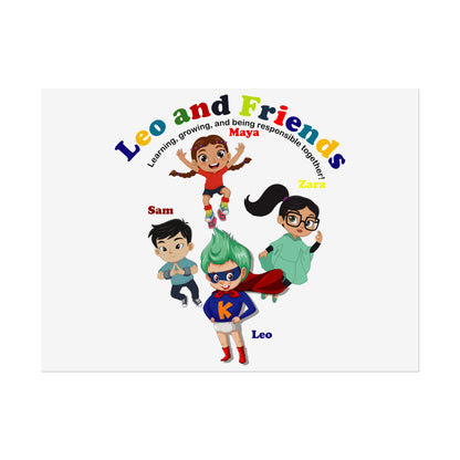 Rolled Posters - Leo & Friends - Learning and growing - [[{"value":"Wonderwear Kid"}]]