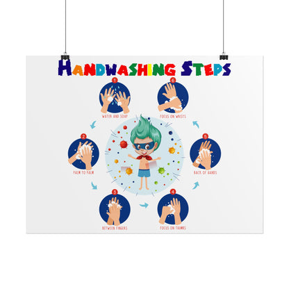 Rolled Posters - Super kiddo how to wash hand properly - [[{"value":"Wonderwear Kid"}]]