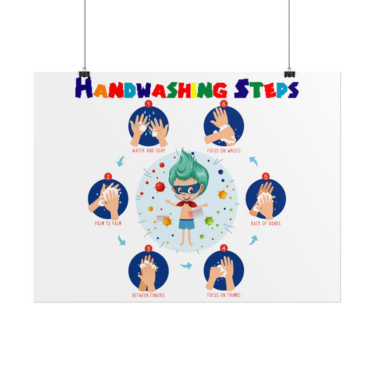 Rolled Posters - Super kiddo how to wash hand properly - [[{"value":"Wonderwear Kid"}]]