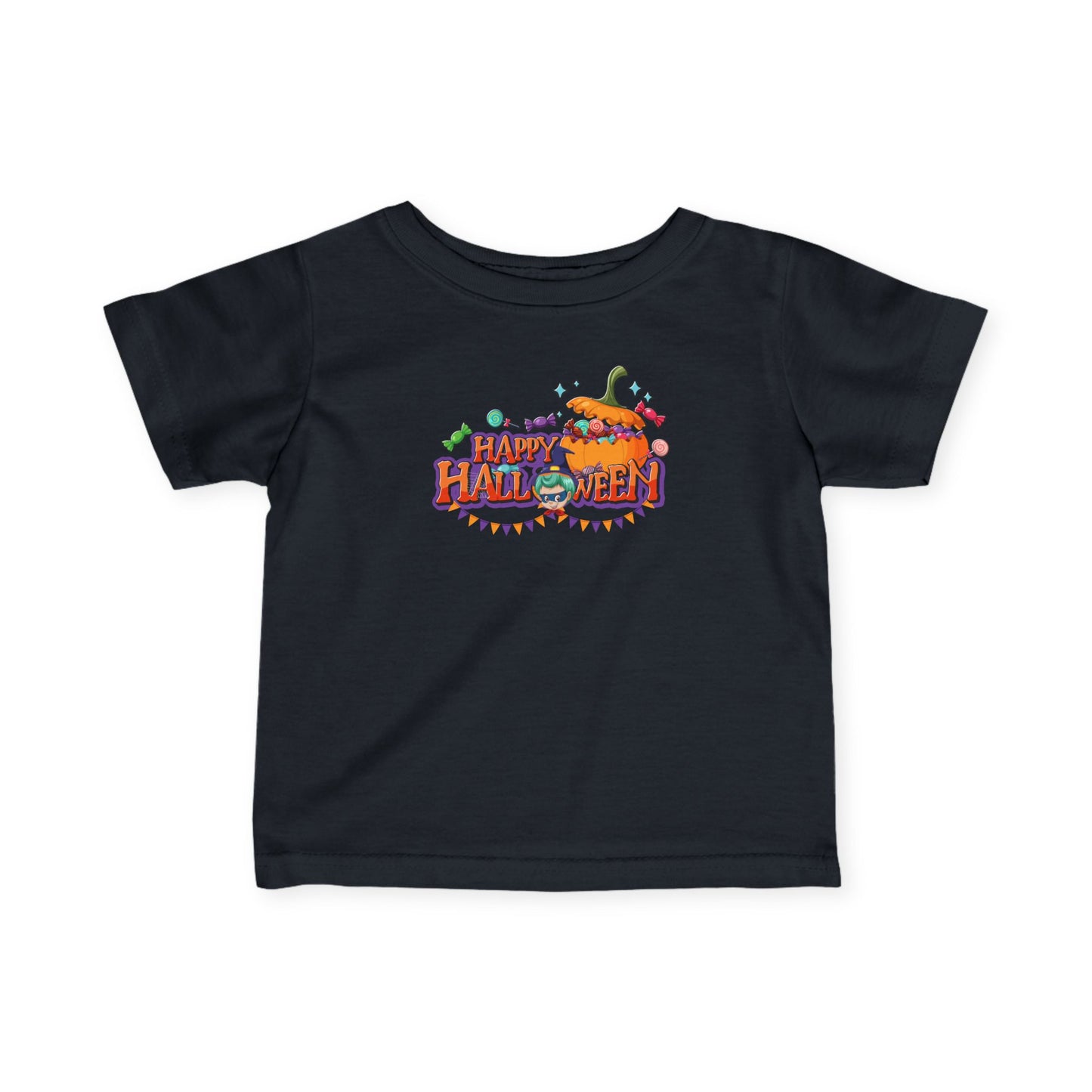 Infant Fine Jersey Tee - Happy halloween banner