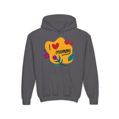Youth Heavy Blend Hooded Sweatshirt - I love you mommy Printify