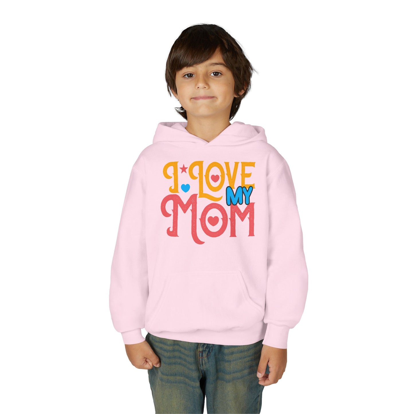 Youth Heavy Blend Hooded Sweatshirt -  I love my Mommy
