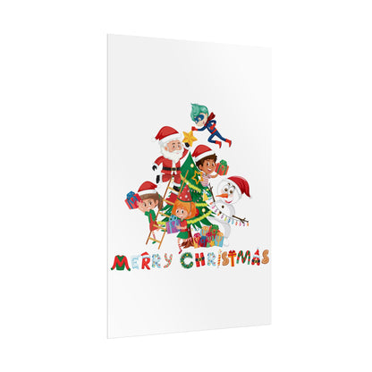 Rolled Posters - Super kiddo making christmas tree with text - [[{"value":"Wonderwear Kid"}]]