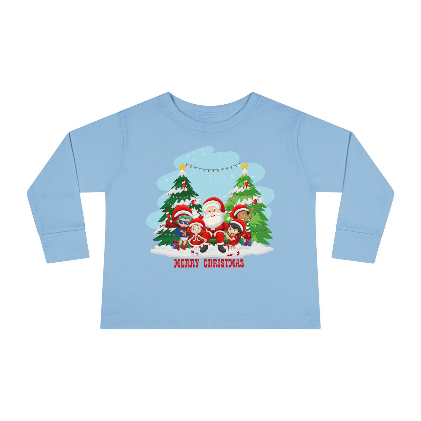 Toddler Long Sleeve Tee - Super kiddo with santa claus Merry christmas - [[{"value":"Wonderwear Kid"}]]