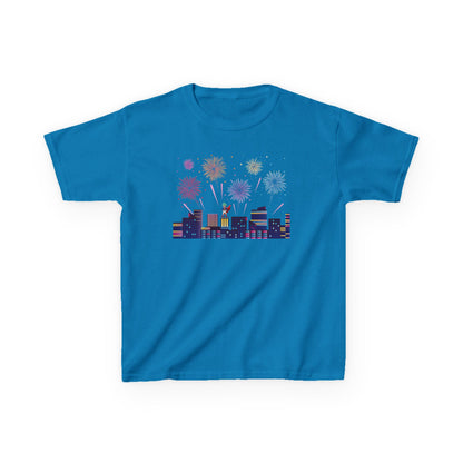 Kids Heavy Cotton™ Tee - Super kiddo with fireworks - [[{"value":"Wonderwear Kid"}]]
