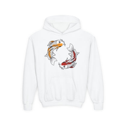 Youth Heavy Blend Hooded Sweatshirt - Koi fish Printify