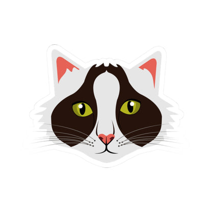 Kiss-Cut Stickers - Black and White Cat Printify