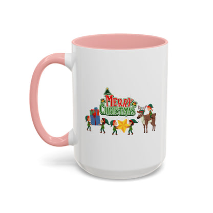 Accent Coffee Mug - Merry christmas and reindeer - [[{"value":"Wonderwear Kid"}]]