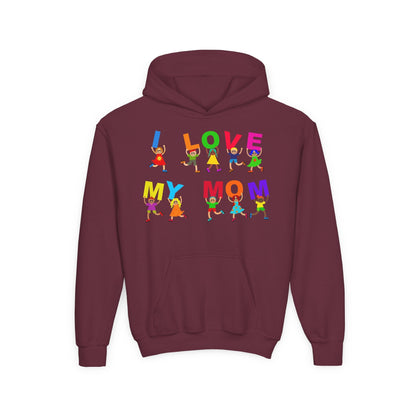 Youth Heavy Blend Hooded Sweatshirt - Kids - I love my mom Printify