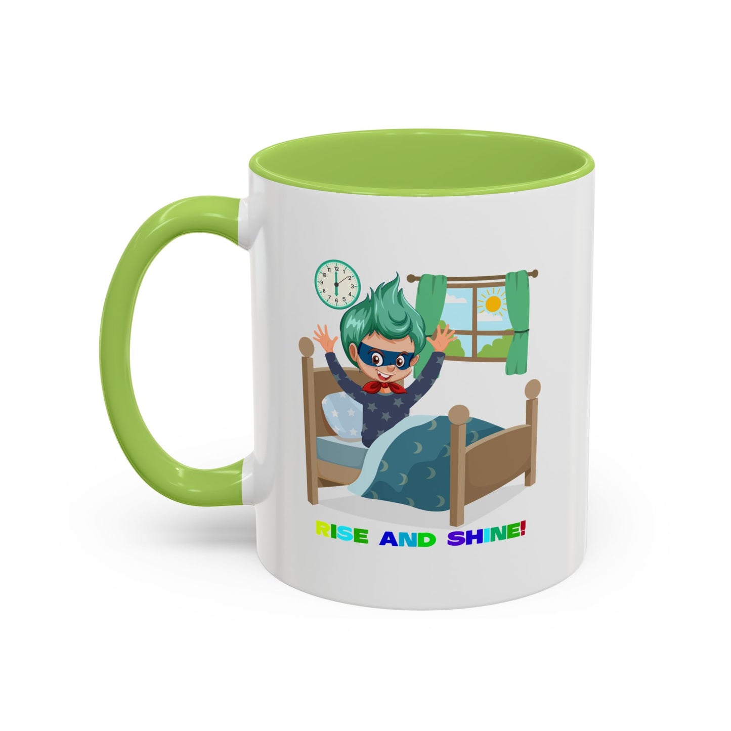 Accent Coffee Mug - Super kiddo teaches us to wake up early