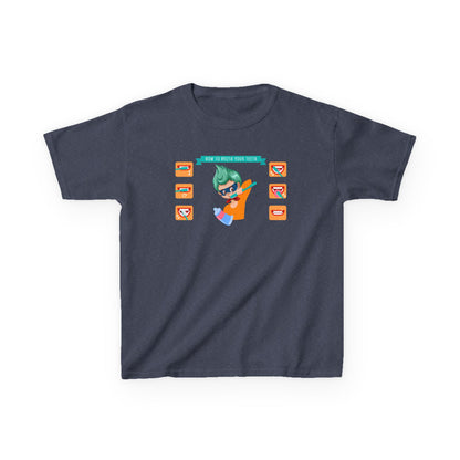 Kids Heavy Cotton™ Tee - Super kiddo how to brush teeth - [[{"value":"Wonderwear Kid"}]]