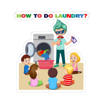 Kiss-Cut Stickers - super kiddo teaching laundry - [[{"value":"Wonderwear Kid"}]]