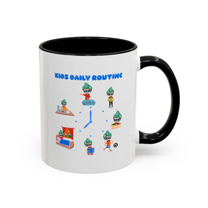 Accent Coffee Mug - Super kiddo daily routine - [[{"value":"Wonderwear Kid"}]]
