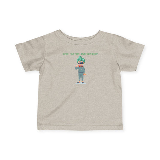 Infant Fine Jersey Tee - Super kiddo brushing teeth - [[{"value":"Wonderwear Kid"}]]