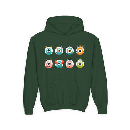 Youth Heavy Blend Hooded Sweatshirt - One eye monsters Printify