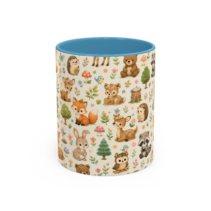 Accent Coffee Mug  (11/15 oz) - Whimsical Woodland Friends