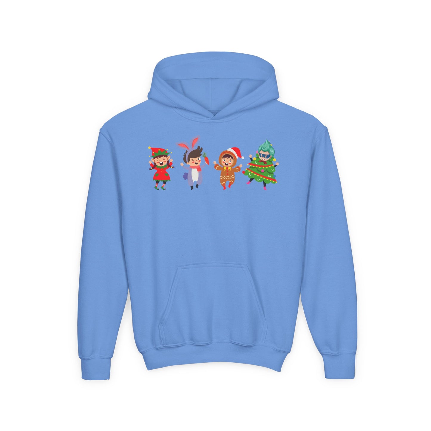 Youth Heavy Blend Hooded Sweatshirt - Super kiddo in christmas tree attire