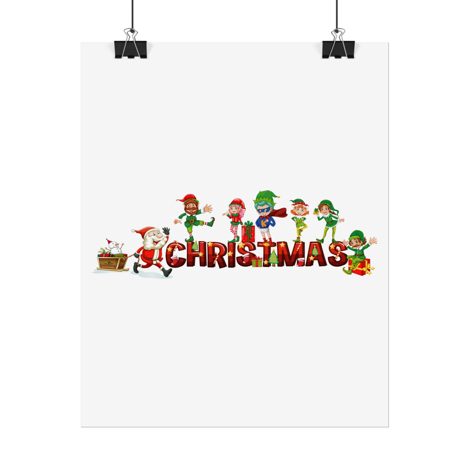Rolled Posters - Christmas with santa claus and friends - [[{"value":"Wonderwear Kid"}]]