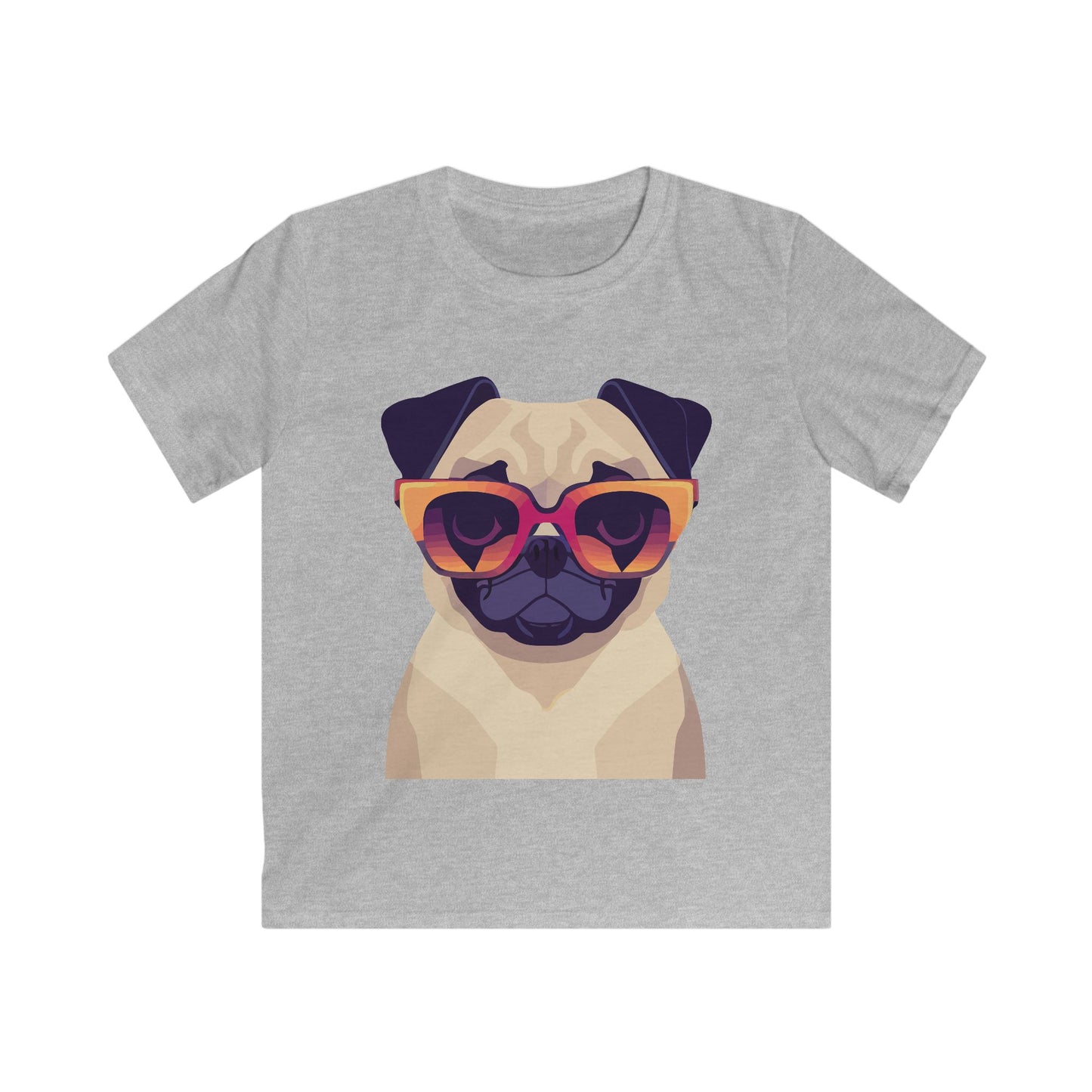 Kids Heavy Cotton Tee - Pug wearing sunglasses