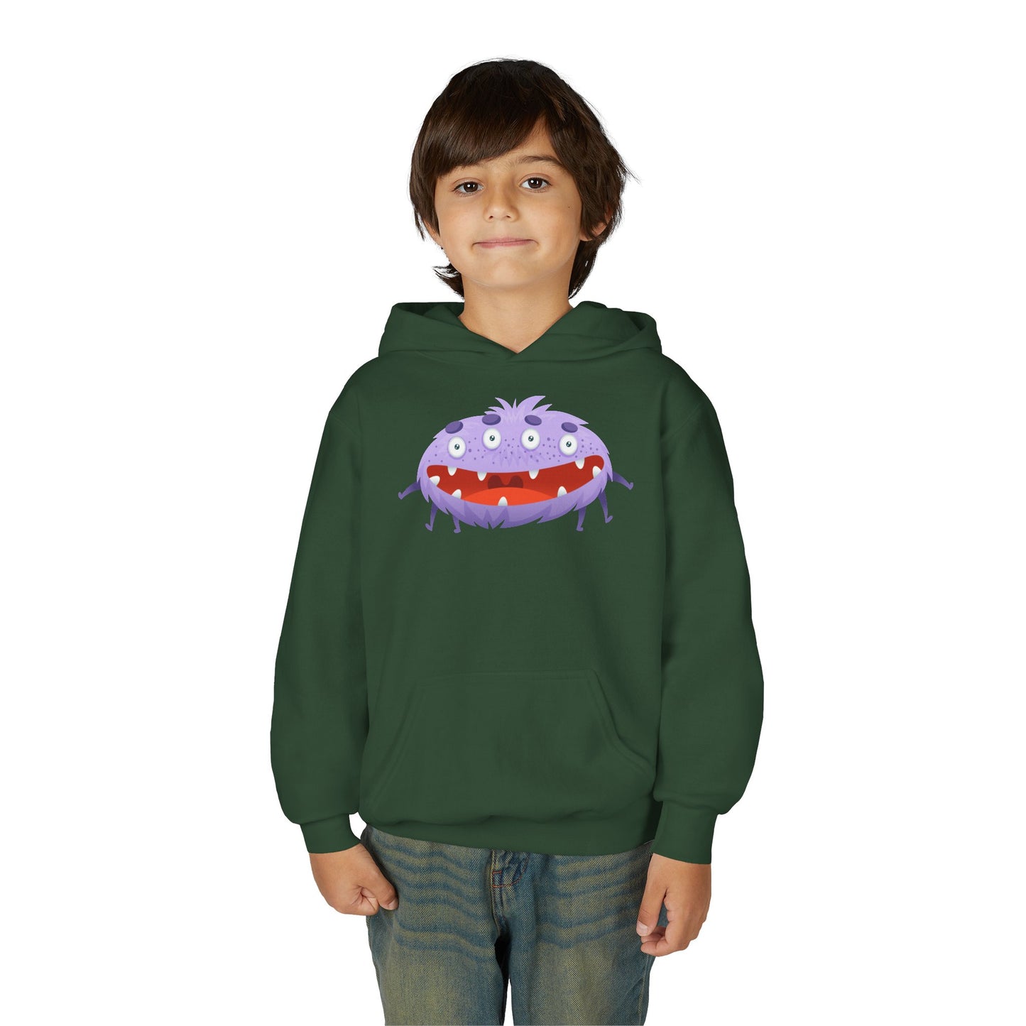 Youth Heavy Blend Hooded Sweatshirt - Purple monster