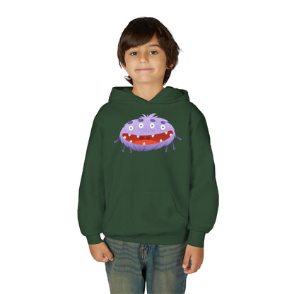 Youth Heavy Blend Hooded Sweatshirt - Purple monster Printify