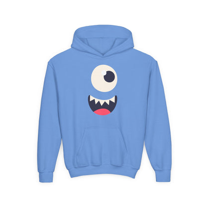 Youth Heavy Blend Hooded Sweatshirt - Monsters face Printify