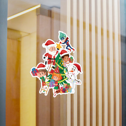 Christmas Kiss-Cut Vinyl Decals – Super kiddo making christmas tree - [[{"value":"Wonderwear Kid"}]]