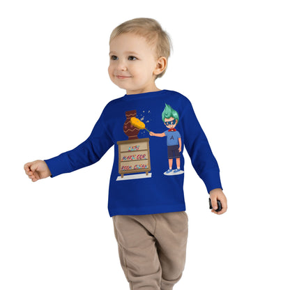 Toddler Long Sleeve Tee - Super kiddo cleaning a vase - [[{"value":"Wonderwear Kid"}]]
