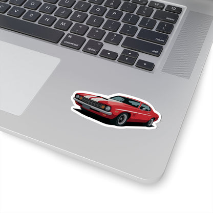 Kiss-Cut Vinyl Decals - Red muscle car Printify