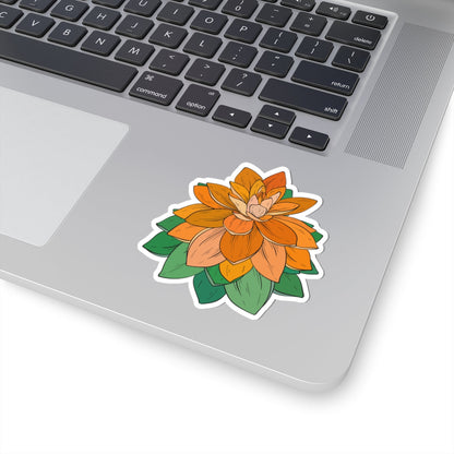 Kiss-Cut Vinyl Decals - Orange flower Printify