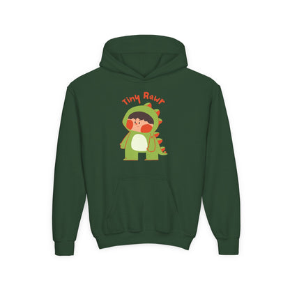 Youth Heavy Blend Hooded Sweatshirt - Tiny Raur, Cute Dino Printify