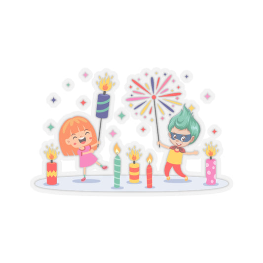 Kiss-Cut Stickers - Super kiddo lighting fireworks - [[{"value":"Wonderwear Kid"}]]