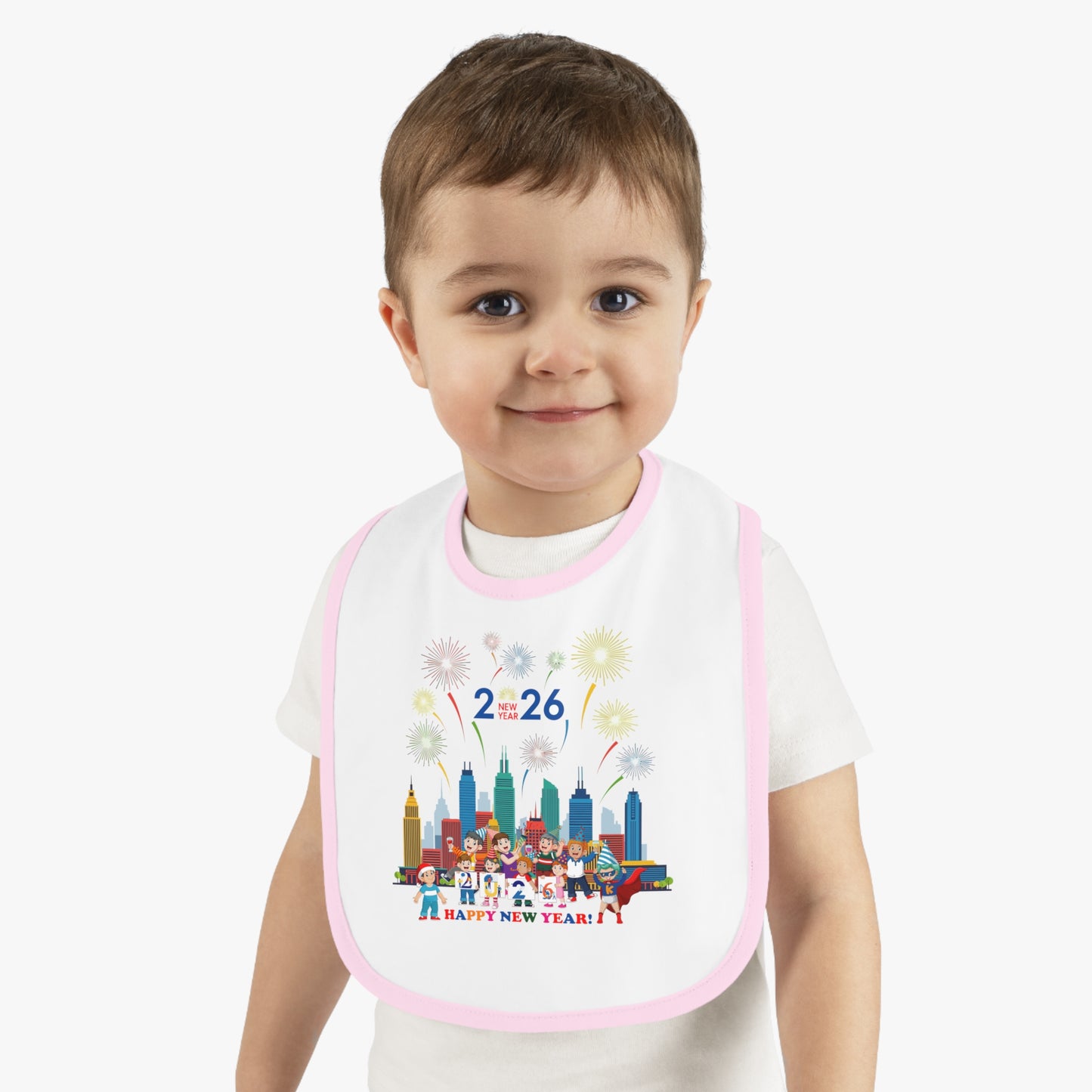 Baby Bib - Happy new year with fireworks