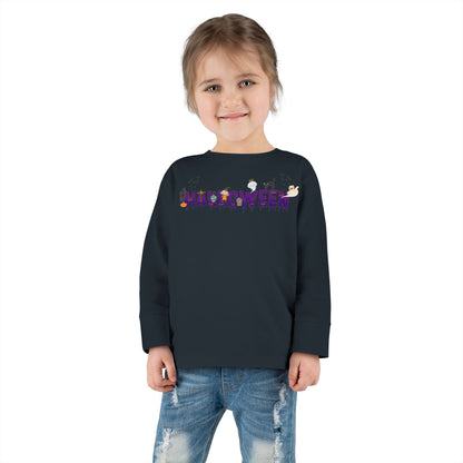 Toddler Long Sleeve Tee - Holloween word Printify