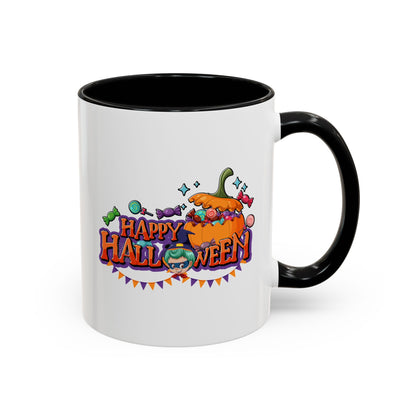 Accent Coffee Mug - Happy halloween banner Printify