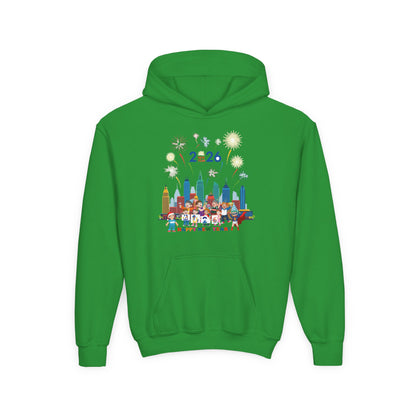 Youth Heavy Blend Hooded Sweatshirt - Happy new year with fireworks - [[{"value":"Wonderwear Kid"}]]